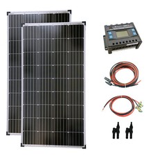 Komplettset 2x130 Watt Solarmodul Laderegler Photovoltaik Inselanlage