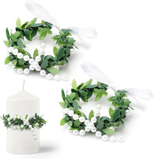 2 Stück Kerzenringe Künstliche Kränze Tropfenfänger Dekokränze