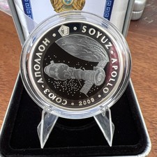 Kasachstan 500 Tenge 2009 - Space Soyuz-Apollo - Tantal / Silber 925- PP mit Box