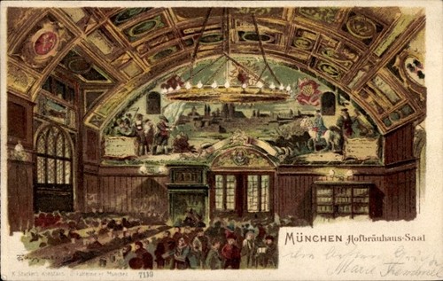 Litho münchen hofbräuhaus - litho,