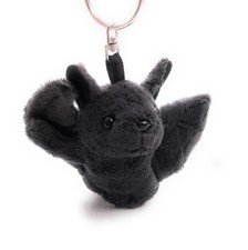 Plüsch / Kuschel / Stoff Tier Schlüsselanhänger Fledermaus schwarz braun 15 cm