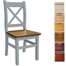 Grau Holzstuhl Kreuzstuhl
