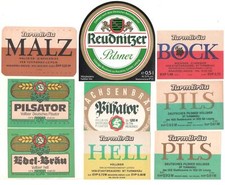 DDR 9 Bieretiketten Sachsenbräu Turmbräu Reudnitzer LEIPZIG  *L86g