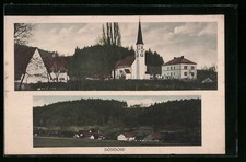 Dondorf, Ansichtskarte, Ortsansicht mit Kirche 1920 