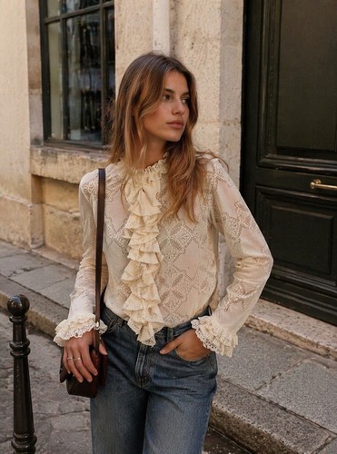 Zara romantische bluse mit - zara,