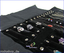 Schmuckrolle Schmucktasche für Ringe / Ketten /Ohrringe Samt schwarz