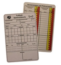 100 b+d Schiedsrichter Schiri Spielnotizkarten Notiz Karten Fußball/Handball