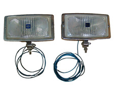 2x große Hella Zusatzscheinwerfer Halogen Scheinwerfer Voll Chrom 242x132x85