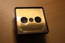 Merten Antik TV / Radio Antennendose mit Abdeckung in Messing