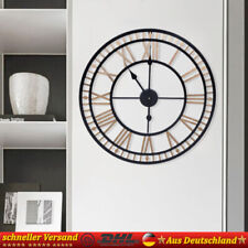 Golden Wanduhr Vintage Quarzwerk Metall 80 cm XXL Analog Uhr Wohnzimmer Uhr DE
