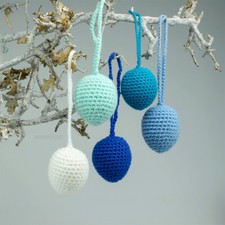 5 Ostereier 5-6cm Blautöne