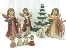 Goebel  Engel Schutzengel Im Winterwald   Tannenbaum 26 cm Schäfchenpaar 