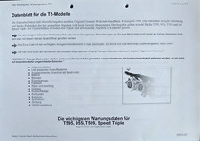 Unvollständiges Werkstatthandbuch Triumph 955i, Speed Triple Stand 27.04.2003