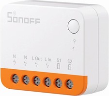 SONOFF MINIR4 WiFi Smart Schalter 2 Wege - Wlan/ Wifi Lichtschalter, weiß/orange