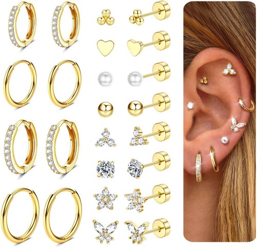 Cassieca ohrringe silber gold - ohrringe,
