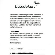 Restaurantgutschein blindekuh