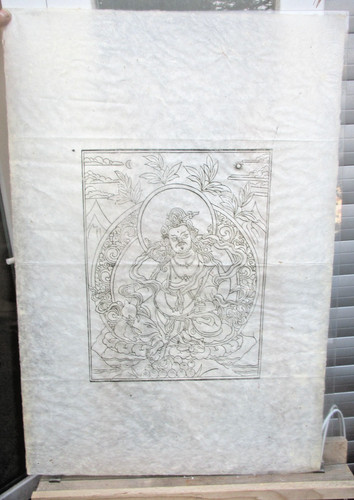 Vintage tibetischer holzdruck - vintage,
