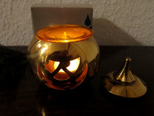 1 Partylite Kerzenhalter ? Jack Kürbis Erntedank f Teelicht Messing Glaseinsatz