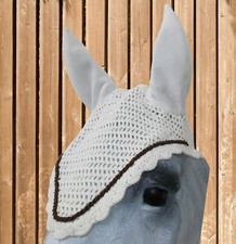 Eskadron Fliegenohren, Fliegenhaube, Fliegenmütze, weiß-braun, Gr. Pony, FLECKEN