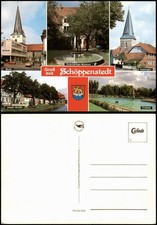 Schöppenstedt Mehrbildkarte mit Eulenspiegel-Museum Jasper-Straße Freibad 1980