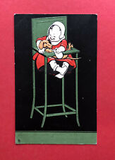 Künstler Prägedruck AK DACKEL 1905 Kind im Hochstuhl mit Dackel Teckel ( 59990