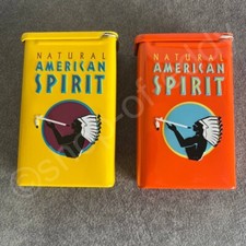 American Spirit Tin Dose Zigarettendose Blechdose gelb orange Behälter AUSWAHL