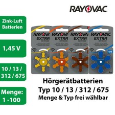 Rayovac Advanced Hörgerätbatterien - Typ 10 13 312 675 1,45 V - Menge wählbar