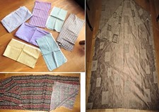 9x verschied. XL Deko-Kleiderstoff-Reste,Glanzst.-Jacquard,Baumw./neuw.Zust. 1A