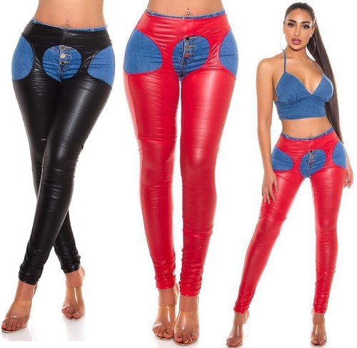 Damen chaps wetlook overknee - chaps,
