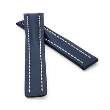 Leder Uhrenarmband blau 20/18