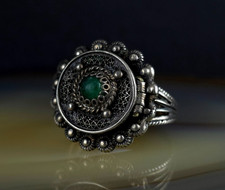 Ring Silber Sterling Jade grün 18,0 mm Giftring - traumhaft schön & ausgefallen