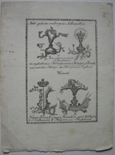 8 geheim verborgene Silhouetten Vexierbild König Frankr Franz II. Kupferst 1793
