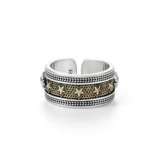 Ring 925 Silber Sterling Herren Damen Sterne Offen Anpassbar Dehnbar Flexibel