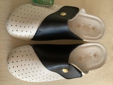 Sanital Gesundheits Clogs Leder Gr. 41 weiß blau