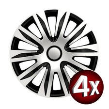 4x Radkappen 15 Zoll Nardo Black Silver Radblenden Radzierblenden