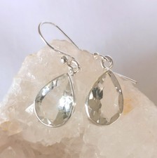 Ohrringe mit Bergkristall, 925er Silber - Quarz - Kristall