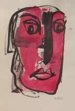 Frau Portrait pink original