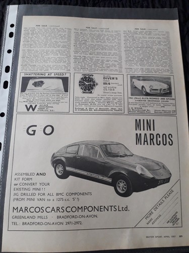 Mini marcos 1967 original - mini,