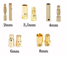 ✅ 2 3,5 4 6 8 mm Goldstecker Stecker Buchse Schrumpfschlauch Bananen Gold Paar