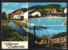 Ansichtskarte Ringgau-Datterode, Schwimmbad und Ortspartie 