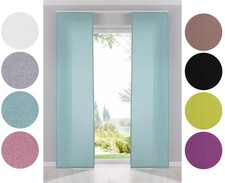 2er Pack Flächenvorhänge Schiebegardinen Cationic blickdicht Leinen Optik seiden