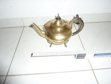 Antike Alte  Messing Teekanne, 23x12x12 cm, Holzgriff