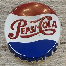 Emailschild PEPSI COLA, Emailschild Pepsi Deckel deutsche Version