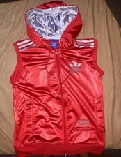 Adidas Chile 62 Sweatshirt ärmellos S rot silber glänzend