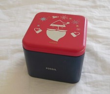 Fossil Blechdose Weihnachten Dose 9 x 9 x 7,5 cm neuwertig Verpackung Geschenk