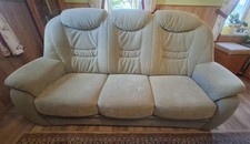 Sofa 3-Sitzer In Moosgrün mit Fernsehsessel Polstersessel