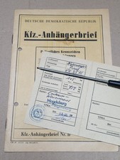 KFZ Anhängerbrief DDR