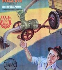 Altes Reklame Blechschild Oldtimer Traktor Pfalz 610 Güllepumpe Landwirtschaft