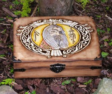 Holzkästchen Schatulle Holzkiste Holz Kästchen Kiste Odin Wikinger Viking