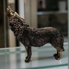Deko Wolf Statue Skulptur Wolf Tier Figur Statue Wildhund Wolfbild Haus Büro